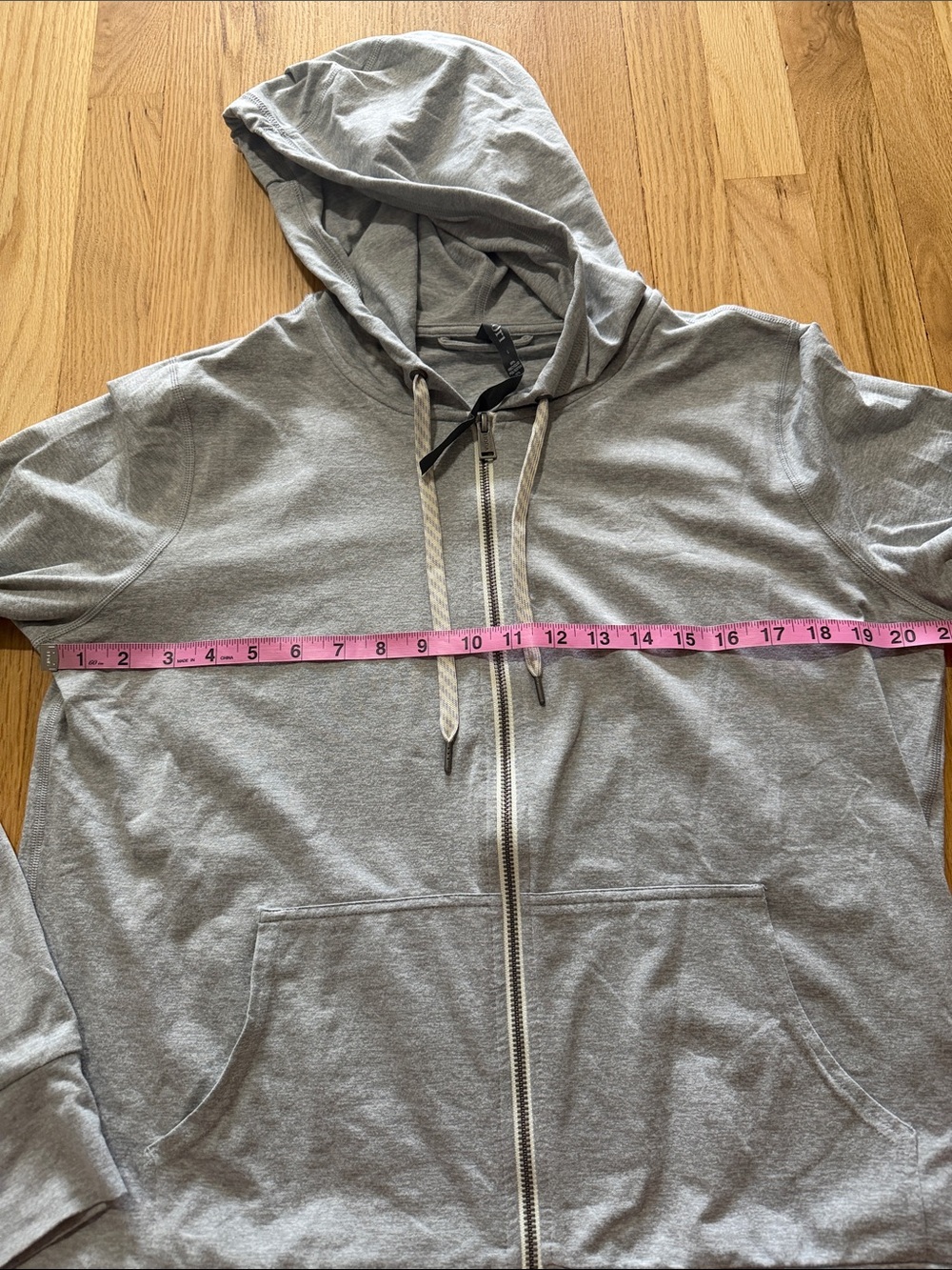 Vuori Halo Performance 2.0 Full Zip Hoodie Pale Grey Heather Sz L - Picture 3 of 6